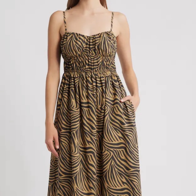 Rails Cayman Breeze Shirred Bodice Cotton Blend Sundress, Size Small. Nwt